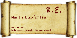 Werth Eulália névjegykártya